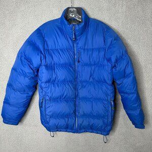 L.L.Bean Mens Goose Down Insulated Puffer Jacket M Blue Winter Warm Outerwear
